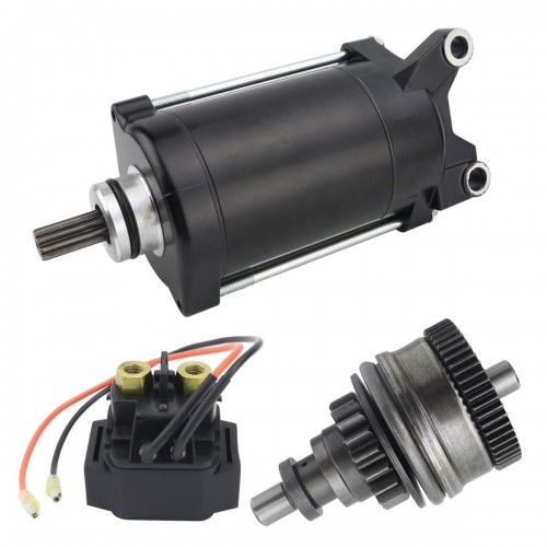 Starter & Bendix & Relay for Yamaha WaveRunner 02-08 GP800 XA800 XLT800 GP1200 SV1200 SUV1200 XA1200 XLT1200 GP1300 GP1300R, Boat 02-05 LST1200 LS2000 LX2000 LX210 AR210, 63M-81800-00-00