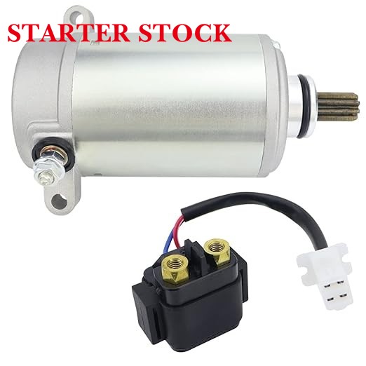 Starter & Relay for 1996-2005 Yamaha Wolverine 350| 1997 Big Bear 350 4WD YFM350FWBJ| 1998 Big Bear 350 4WD YFM350FWBK| 1999 Big Bear 350 4WD YFM350FWXL, 4KB-81890-00-00,Wolverine 350 Starter