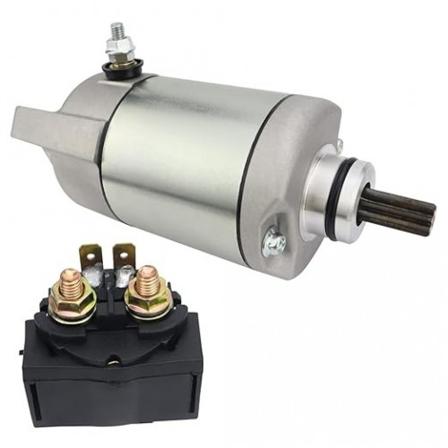 Starter & Relay for Kawasaki Bayou 400 4X4 KLF400 1993-1999| Prairie 400 2X4 KVF400 1998-2002| Prairie 400 4X4 KVF400 1997-2002, 21163-1208 211631208 18702 410-54063 SMU0055 57-2862 495175