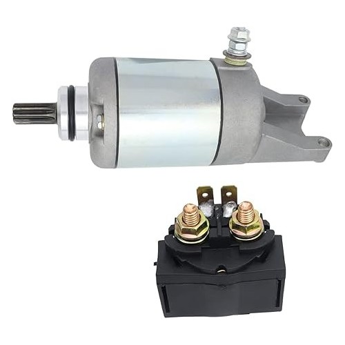 Starter Motor & Solenoid Relay fit for Kawasaki ATV Prairie 360 KVF360 2x4 4x4 2003-2008, Replace 18717, 18717N, 21163-1328, 211631328, SMU0278, 410-54082, 41054082, SM-14, 49-5177, 495177