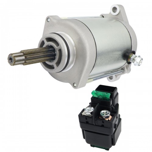 Starter & Relay for Suzuki QuadRunner 500 (98-02)/DR650SE (96-23) & Arctic Cat Bearcat 454 (96-98) | Part Nos. 31100-32E01 3545-001 3545-014 18790 18865