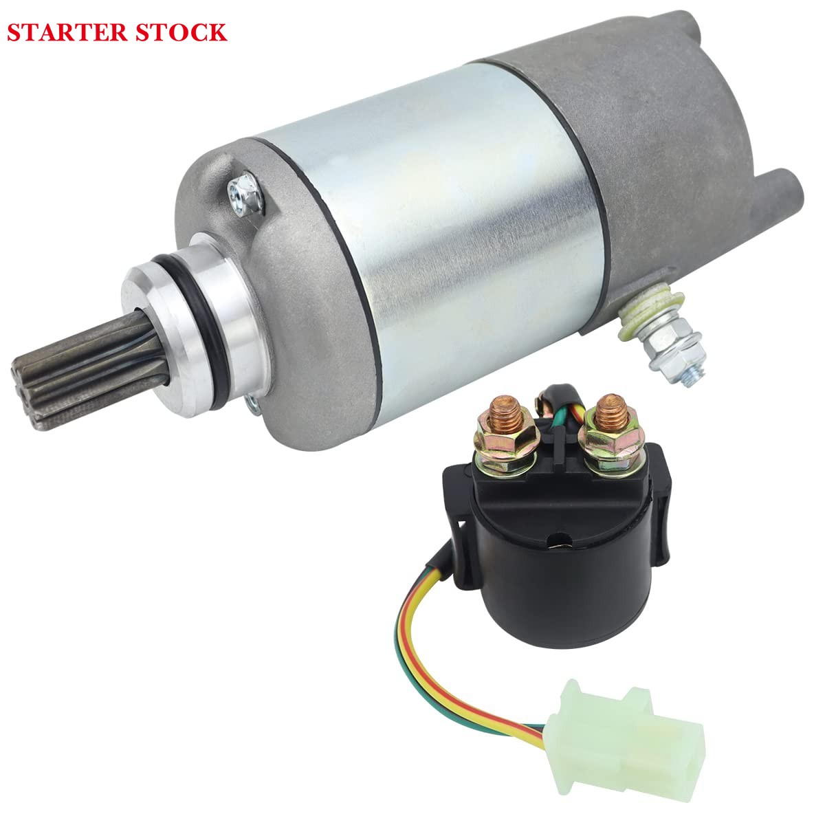 Starter & Relay for Yamaha Timberwolf 250 YFB250 (92-00) & Tri-Moto/Moto-4 (83-89) | Part Nos. 29U-81800-61-00 4XE-81890-00-00 18754