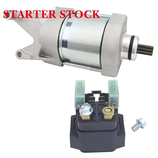 Starter Motor & Relay (9-Tooth) for Yamaha R1 YZFR1 YZF-R1 (2009-2014) | Fits LE/World GP 50th Anniversary ED | Part Nos. 14B-81890-00-00 14B-81890-01-00 14B-81890-00 14B-81890-01