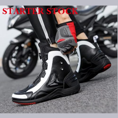 Motorcycle Shoes Men Racing Bike Boots, Off-Road Driving Sneakers, Breathable Street Riding Boots for Men, Anti-Collison Toe and Heel, Buckle Designpicture7