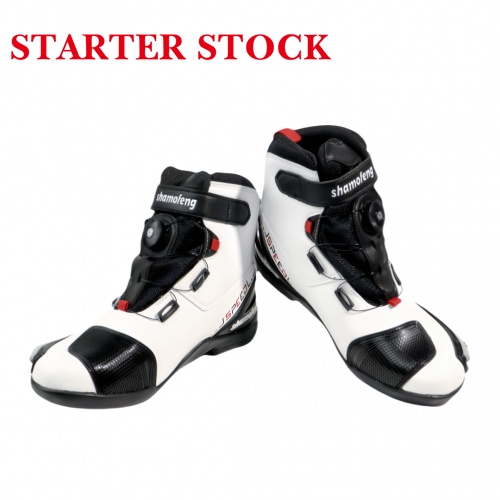 Motorcycle Shoes Men Racing Bike Boots, Off-Road Driving Sneakers, Breathable Street Riding Boots for Men, Anti-Collison Toe and Heel, Buckle Designpicture5