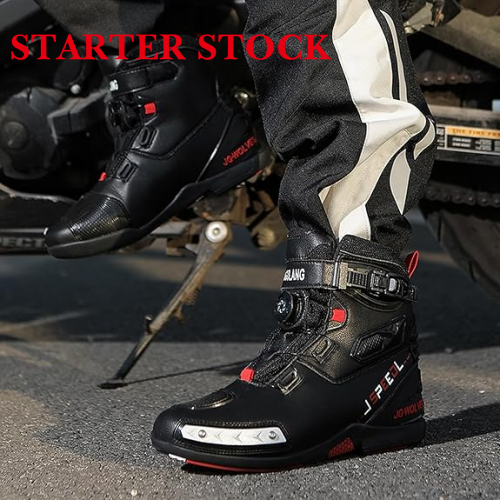 Motorcycle Shoes Men Racing Bike Boots, Off-Road Driving Sneakers, Breathable Street Riding Boots for Men, Anti-Collison Toe and Heel, Buckle Designpicture6