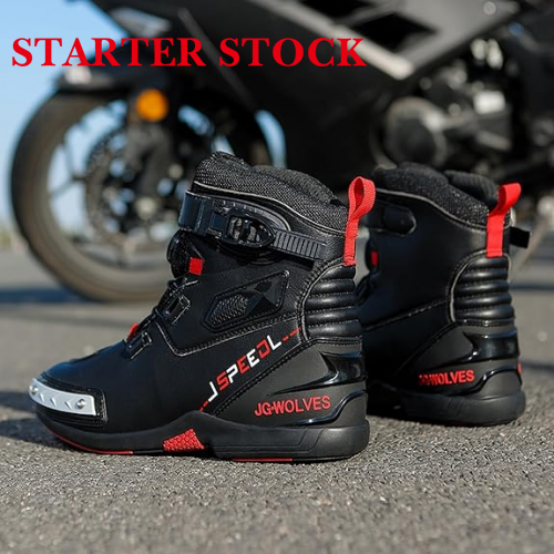 Motorcycle Shoes Men Racing Bike Boots, Off-Road Driving Sneakers, Breathable Street Riding Boots for Men, Anti-Collison Toe and Heel, Buckle Designpicture8