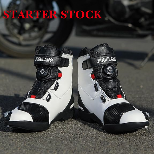 Motorcycle Shoes Men Racing Bike Boots, Off-Road Driving Sneakers, Breathable Street Riding Boots for Men, Anti-Collison Toe and Heel, Buckle Designpicture7