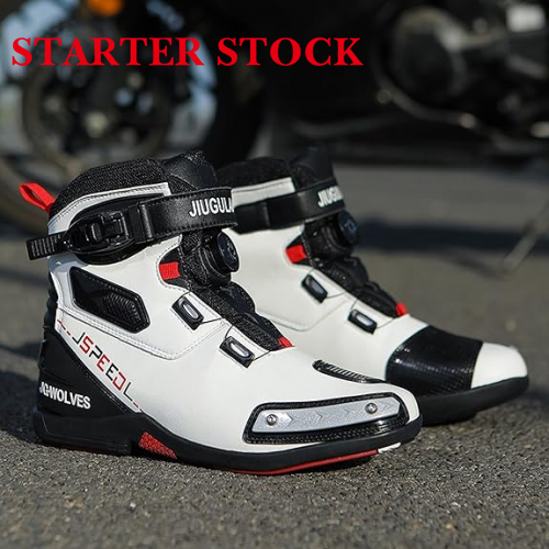Motorcycle Shoes Men Racing Bike Boots, Off-Road Driving Sneakers, Breathable Street Riding Boots for Men, Anti-Collison Toe and Heel, Buckle Designpicture9