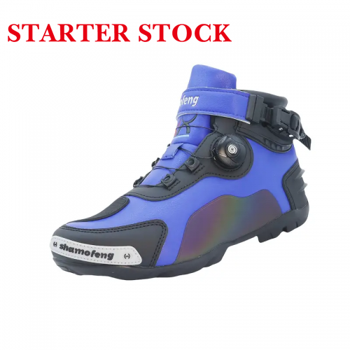 Motorcycle Shoes Men Racing Bike Boots, Off-Road Driving Sneakers, Breathable Street Riding Boots for Men, Low Ankle, Rotary and Plug Buckle Designpicture2