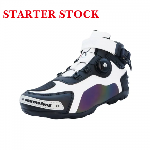 Motorcycle Shoes Men Racing Bike Boots, Off-Road Driving Sneakers, Breathable Street Riding Boots for Men, Low Ankle, Rotary and Plug Buckle Designpicture3