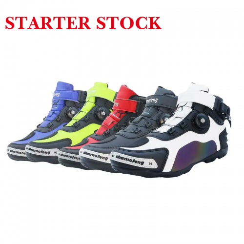 Motorcycle Shoes Men Racing Bike Boots, Off-Road Driving Sneakers, Breathable Street Riding Boots for Men, Low Ankle, Rotary and Plug Buckle Designpicture6