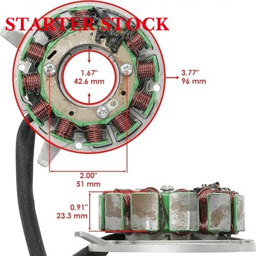 Starterstock Stator 420889369 for Ski-Doo Ski-Doo Gsx/Gtx/Legend/Mxz: 380f/550f (Fan/Tnt, 2003-2010)picture2