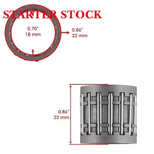 Starterstock Wrist Pin Needle Bearing Compatible with Yamaha Snowmobile (Enticer/Exciter/Phazer): 250-500 (ET/EX/PZ Series), 1976-2001picture2