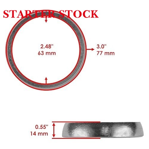 Starterstock Muffler Pipe Seal Socket Gasket Compatible with Polaris Pro X/XC/XCR: 440-800 (Classic/Race), 1997-2017 3610046picture2