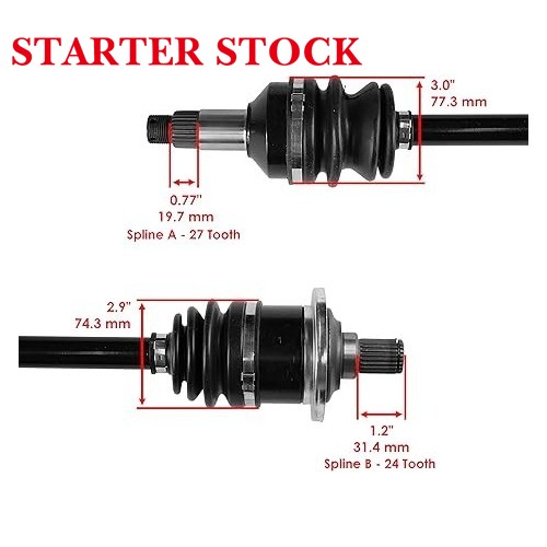 Starterstock Front Rear Left Right Axles Compatible with Arctic Cat 400 4X4 2006 2007 2008 2010-2014picture3