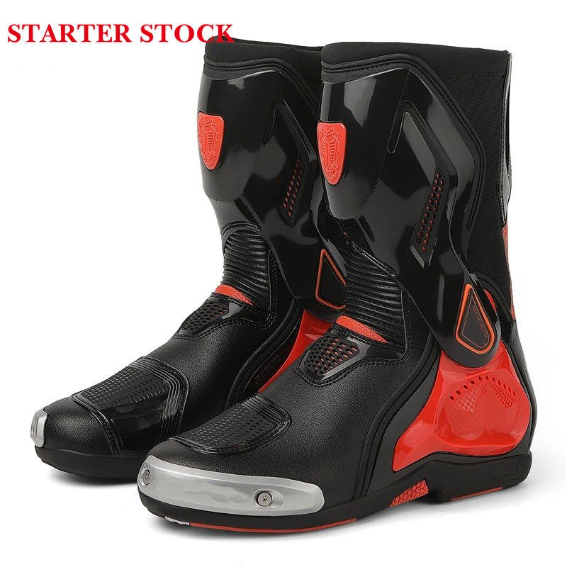 Men Motorcycle Boots Cross Country Shoes Waterproof Anti Slip Moto Racing Boots