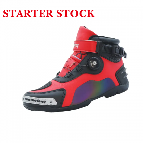 Motorcycle Shoes Men Racing Bike Boots, Off-Road Driving Sneakers, Breathable Street Riding Boots for Men, Low Ankle, Rotary and Plug Buckle Designpicture5