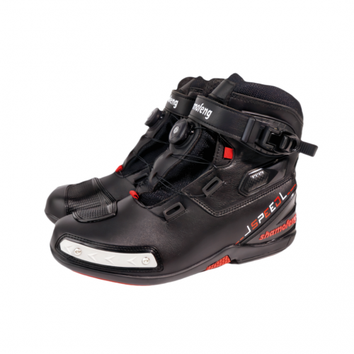 Motorcycle Shoes Men Racing Bike Boots, Off-Road Driving Sneakers, Breathable Street Riding Boots for Men, Anti-Collison Toe and Heel, Buckle Design