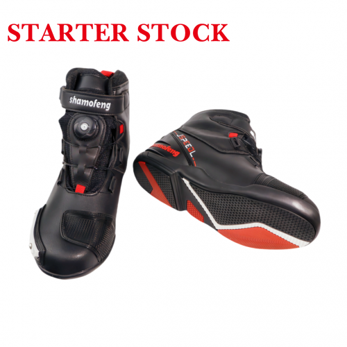 Motorcycle Shoes Men Racing Bike Boots, Off-Road Driving Sneakers, Breathable Street Riding Boots for Men, Anti-Collison Toe and Heel, Buckle Designpicture2
