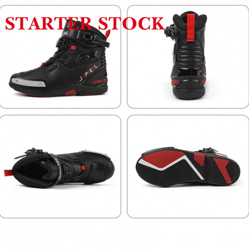 Motorcycle Shoes Men Racing Bike Boots, Off-Road Driving Sneakers, Breathable Street Riding Boots for Men, Anti-Collison Toe and Heel, Buckle Designpicture3