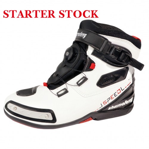 Motorcycle Shoes Men Racing Bike Boots, Off-Road Driving Sneakers, Breathable Street Riding Boots for Men, Anti-Collison Toe and Heel, Buckle Designpicture4