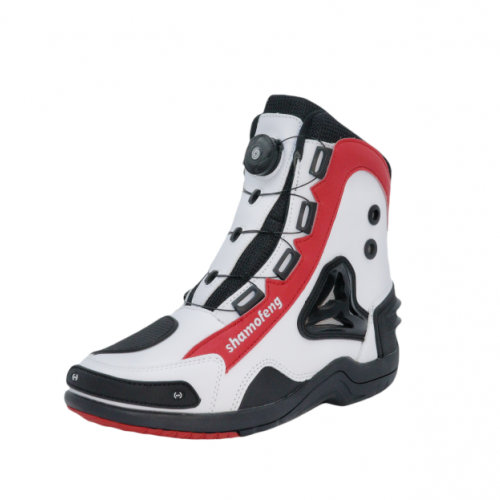 Motorcycle Shoes Men Racing Bike Boots, Off-Road Driving Sneakers, Breathable Street Riding Boots for Men, Anti-Collison Toe and Heel, Buckle Design