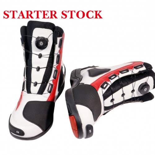 Motorcycle Shoes Men Racing Bike Boots, Off-Road Driving Sneakers, Breathable Street Riding Boots for Men, Anti-Collison Toe and Heel, Buckle Designpicture2