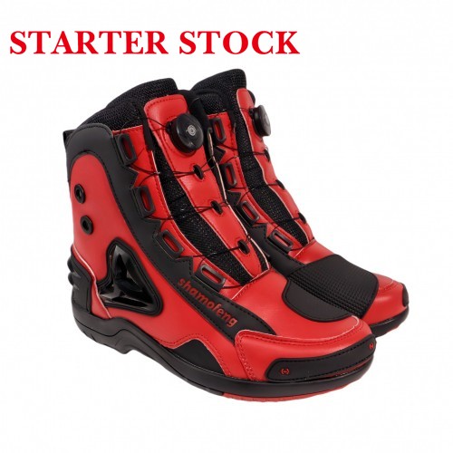 Motorcycle Shoes Men Racing Bike Boots, Off-Road Driving Sneakers, Breathable Street Riding Boots for Men, Anti-Collison Toe and Heel, Buckle Designpicture4