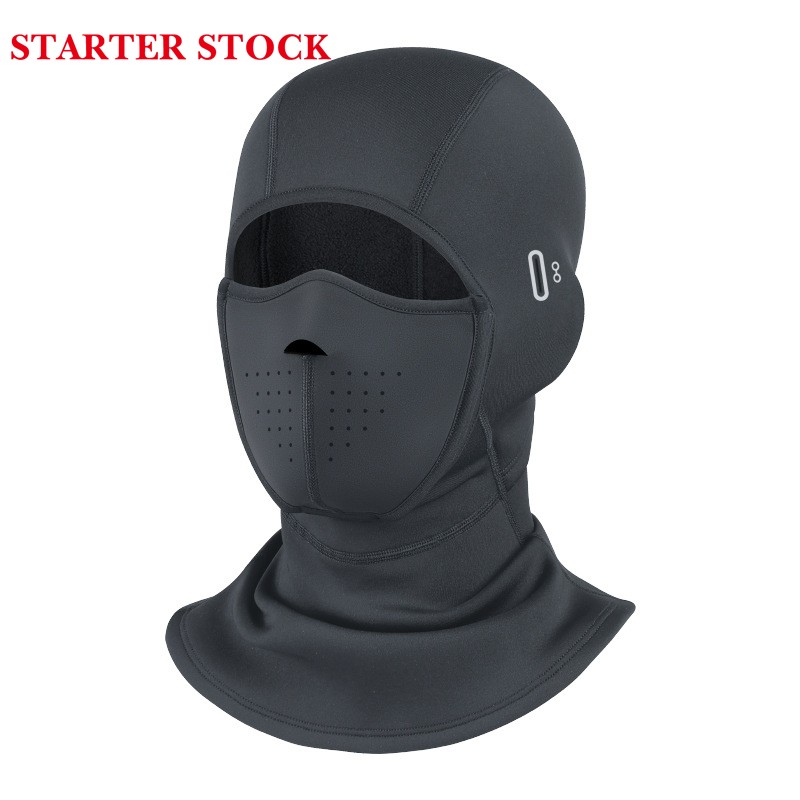 Magnetic face mask, suitable for outdoor cycling in cold weather, with fleece-lined warm and windproof lining and balaclava.