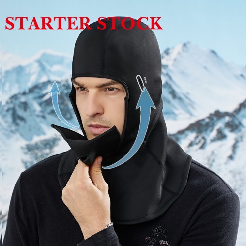 Magnetic face mask, suitable for outdoor cycling in cold weather, with fleece-lined warm and windproof lining and balaclava.picture2