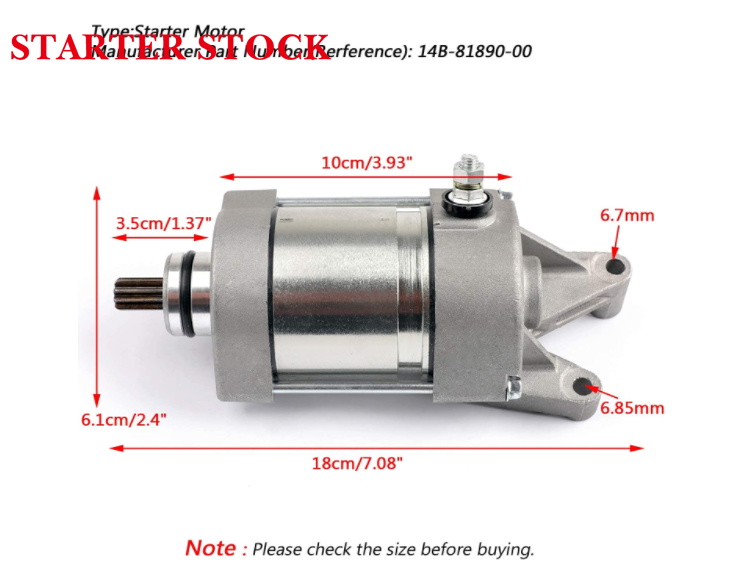 09-14 14B-81890-00 14B-81890-00-00Motor Starter for Yamaha YZF R1