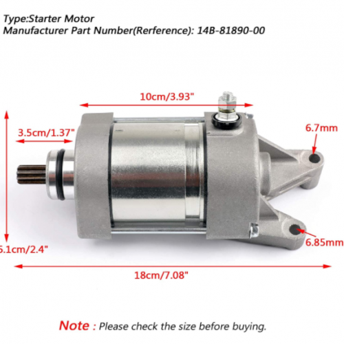 09-14 14B-81890-00 14B-81890-00-00Motor Starter for Yamaha YZF R1
