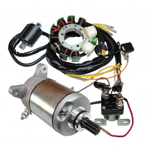 4-StrokeAtvutv Parts & Accessories Magnum 425 4X4 1995 1996-1998 Stator Starter Relay Solenoid and Ignition Coil for Polaris