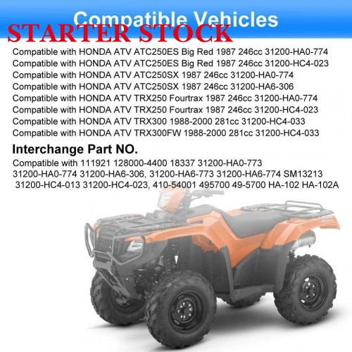 HC4-023 31200-HC4-033 SM13213 128000-4400Starter for honda 300 Fourtrax Trx300 Trx300fw Trx300ex 250es 1987-2000 for 31200-picture4
