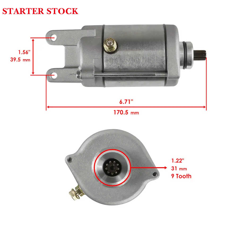 Cat 250 DVX 300 Bombardier DS250 Kymco MXU Mongoose 25018911 3304-274 31210-LBA7-900 SMU0402 SCH0031 Starter Motor for Arctic