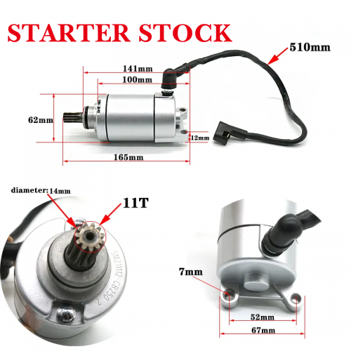 ZS166FMM CB250D-G BSE KAYO T2 T4 BSE1T Motorcycle Starter Motor for ZONGSHEN-Motor Racingpicture3