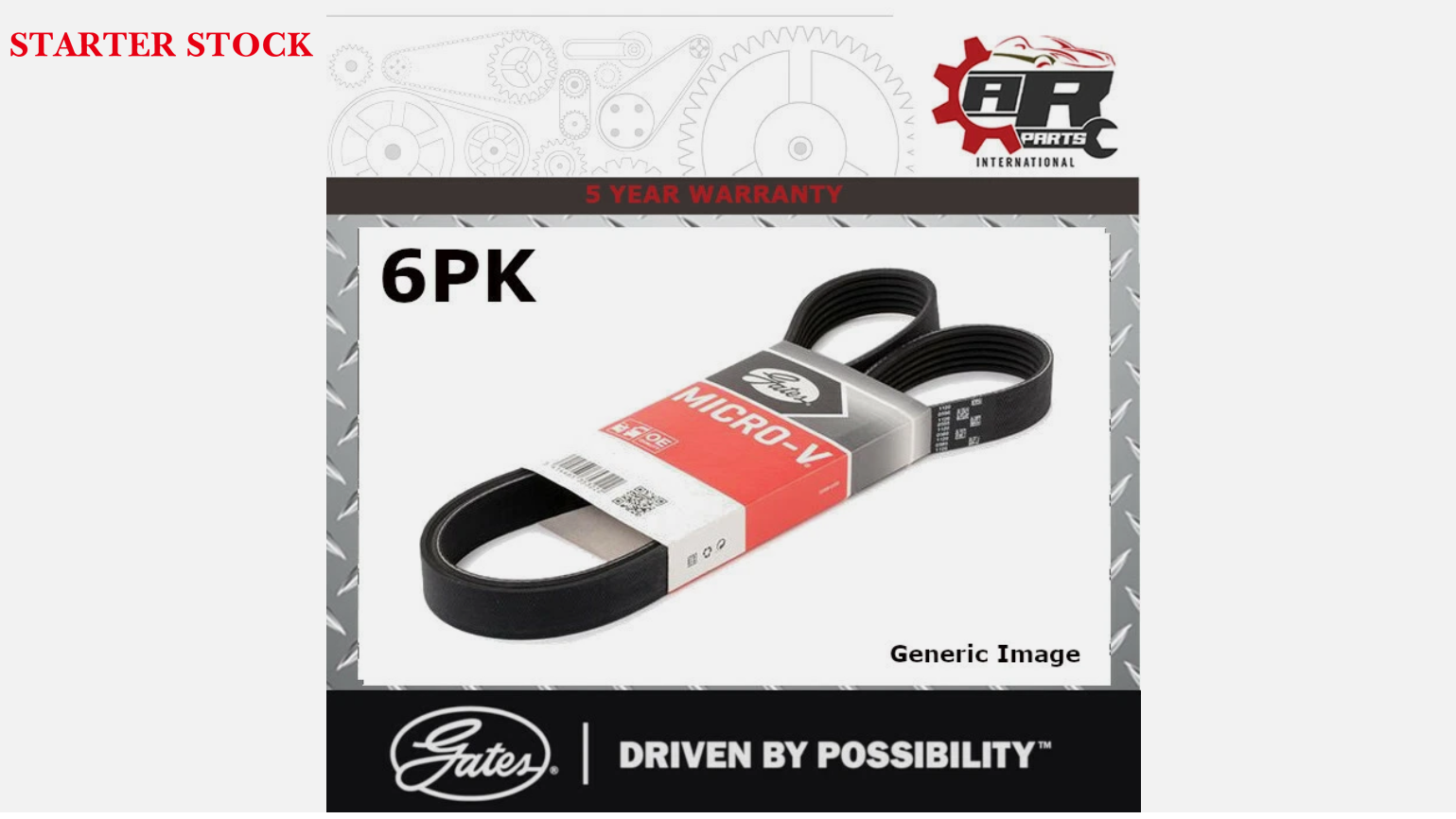 GATES 6pk 1745 6pk1745 Micro V Ribbed Fan - Auxiliary - Alternator -DriveBelt