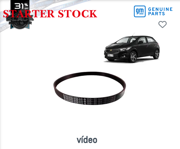 Correia do Alternador 5PK789 Sem Ar-condicionado e Direção Hidráulica - Prisma / Onix