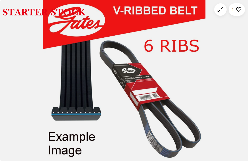New Gates Micro V-Ribbed Belt 6 Ribs 2870mm Part No. 6PK2870 EO Quality