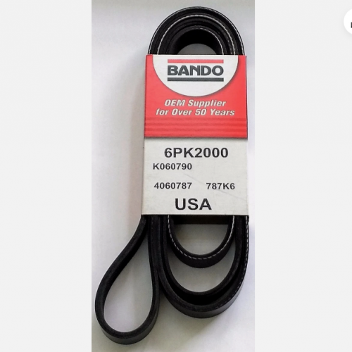 Cinta transportadora BANDO 6PK2000, tipo serpentina, con nervaduras en V de alta precisión