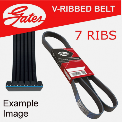 Nueva correa de microcostillas Gates, con 7 costillas y una longitud de 1760 mm. Número de pieza: 7PK1760. Calidad original