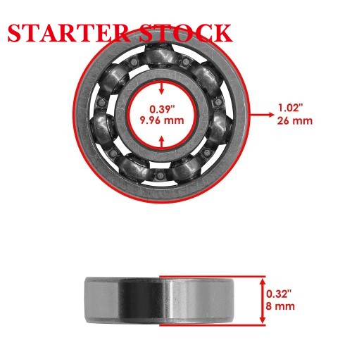 Starterstock Water Pump Bearing Compatible with Yamaha 93306-00004-00 93306-00006-00 933060000400picture2