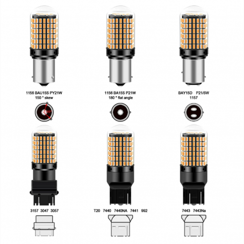 A80 T20 1156 1157 3014 144SMD LED Turn Signal Lights Error-Free Canbus 12V Fog Light for All Cars