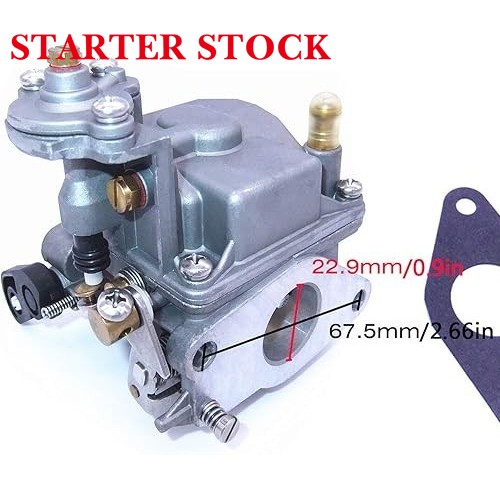 Boat Motor Carburetor Assy 66N-14301-00 and 66M-13646-00 Gaskets (2 pcs) for Yamaha 4-Stroke F9.9C F9.9CMH F9.9CE S/L 4-Stroke Outboard Enginepicture2