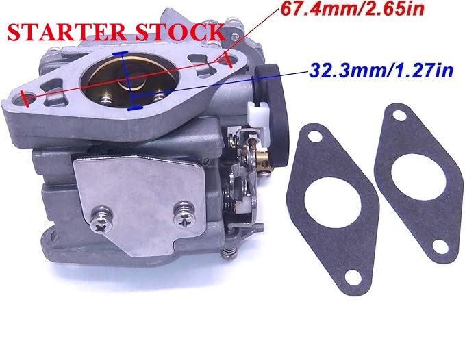 Boat Motor Carburetor Assy 66N-14301-00 and 66M-13646-00 Gaskets (2 pcs) for Yamaha 4-Stroke F9.9C F9.9CMH F9.9CE S/L 4-Stroke Outboard Engine