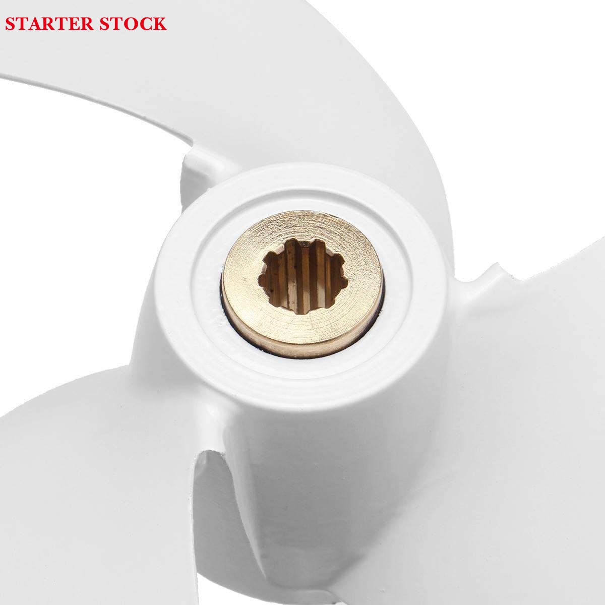 Outboard Propeller for 2.5-3HP 6L5-45943-00-EL Aluminium Alloy White 9 Spline Tooth Boat Propeller