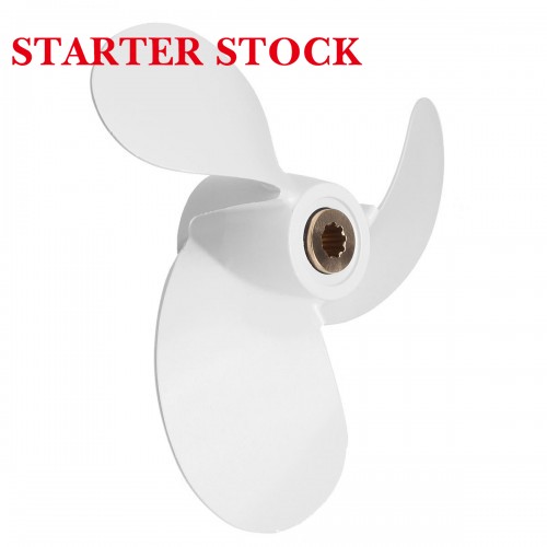 Outboard Propeller for 2.5-3HP 6L5-45943-00-EL Aluminium Alloy White 9 Spline Tooth Boat Propellerpicture2