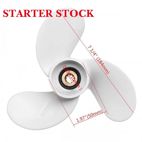 Outboard Propeller for 2.5-3HP 6L5-45943-00-EL Aluminium Alloy White 9 Spline Tooth Boat Propellerpicture5