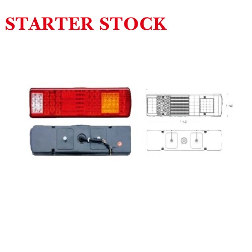 New Universal Semi Trailer Body Parts with Round Combination LED Rear Light Tail in Red Yellow White Colorspicture2